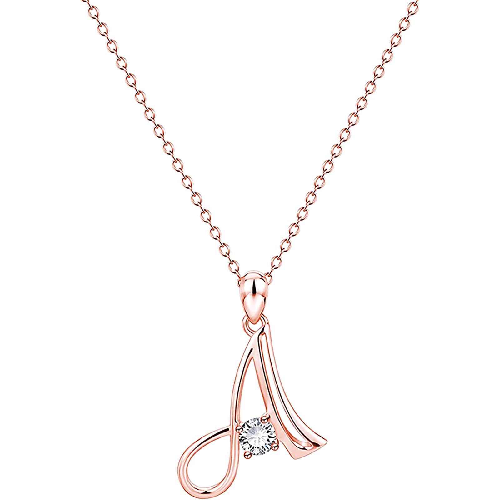 

26 English Letters Fashionable Diamond Pendant Popular Items Necklaces One Size