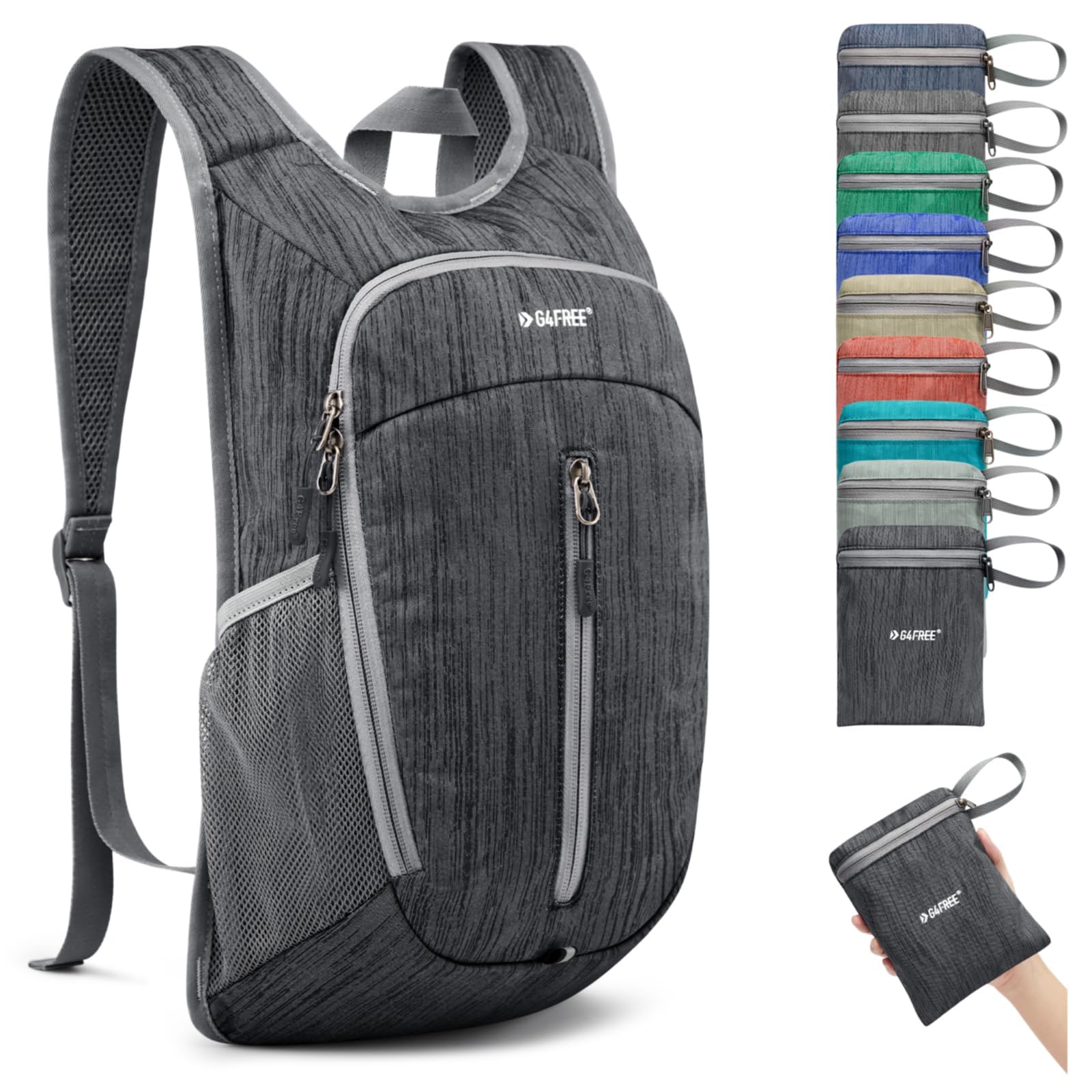 

G4Free 10L Hiking Backpack, Compact Travel Hiking Daypack, Lightweight Packable Backpack, Casual Foldable Bag for Light Walking and Running