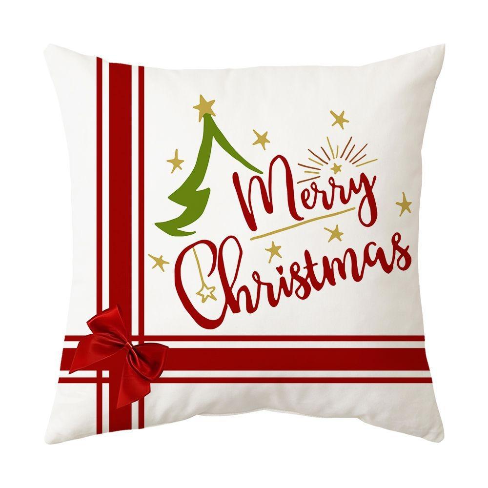 Christmas home decoration pillow cover Merry Christmas Snowman Christmas tree plaid printed cushion cover Sofa room decoration