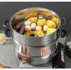 Thickened Stainless Steel Multi-layer Steamer Pot for Household Use - Suitable for Induction & Gas Stoves