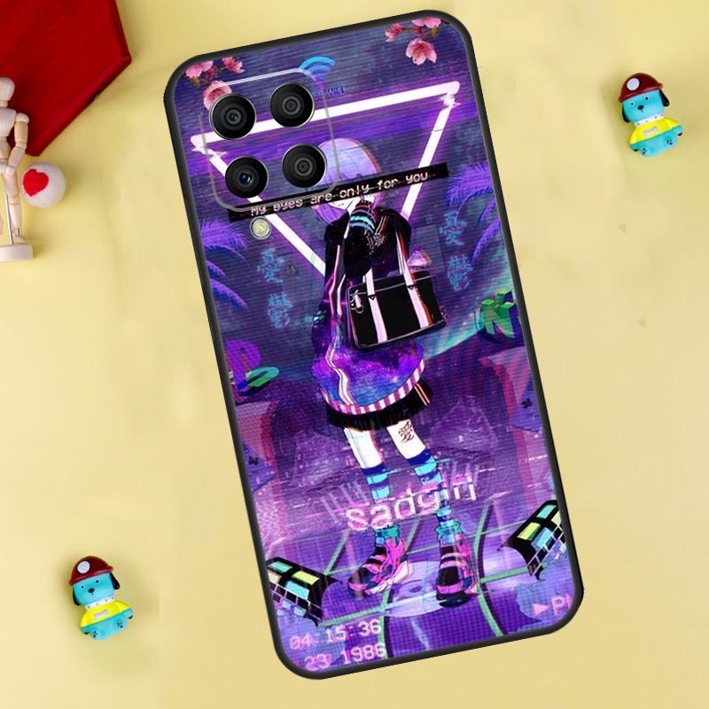 Vaporwave Glitch Anime Case For Samsung Galaxy M13 M33 M53 M14 M12 M15 M06 M16 M36 M56 M31 M32 M52 M35 M55 M34 M54