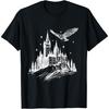 Mystisches Gothic-Schloss und Eule T-Shirt