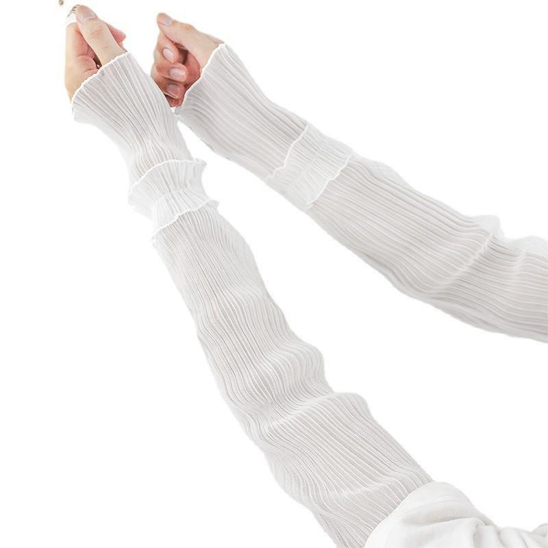 Women's Ice Silk UV Protection Arm Sleeves: Thin, Stylish Sunshade Gloves for Summer
