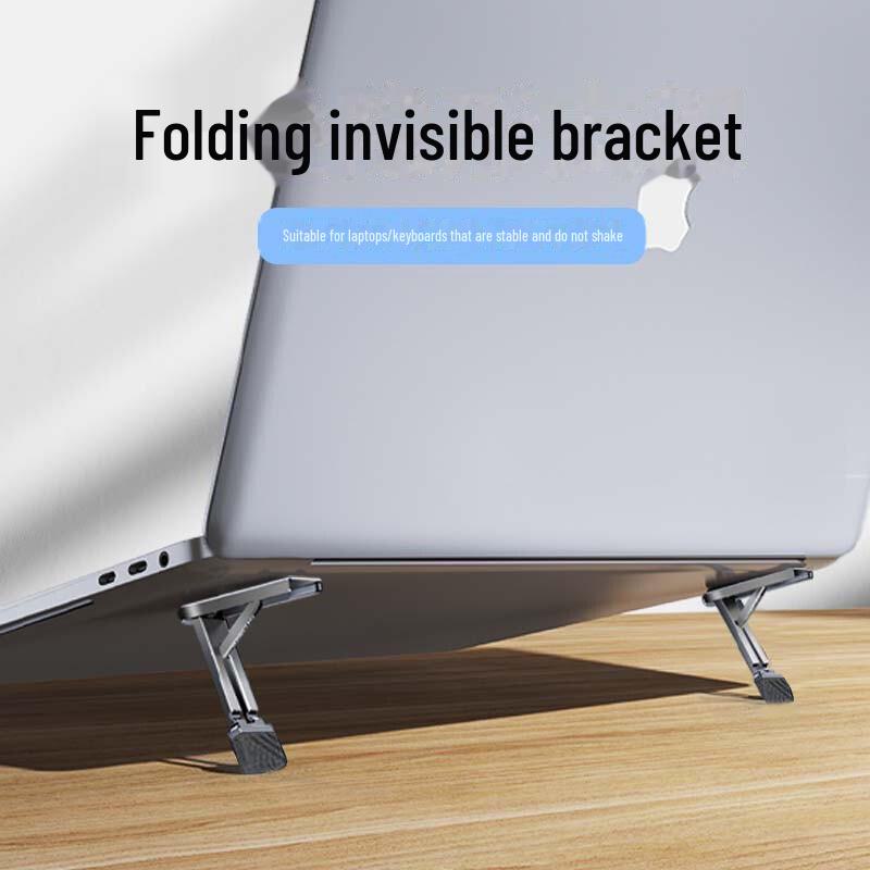 Ultra-Thin Aluminum Laptop & Tablet Stand: Portable, Foldable, Height Adjustable, Heat-Dissipating.