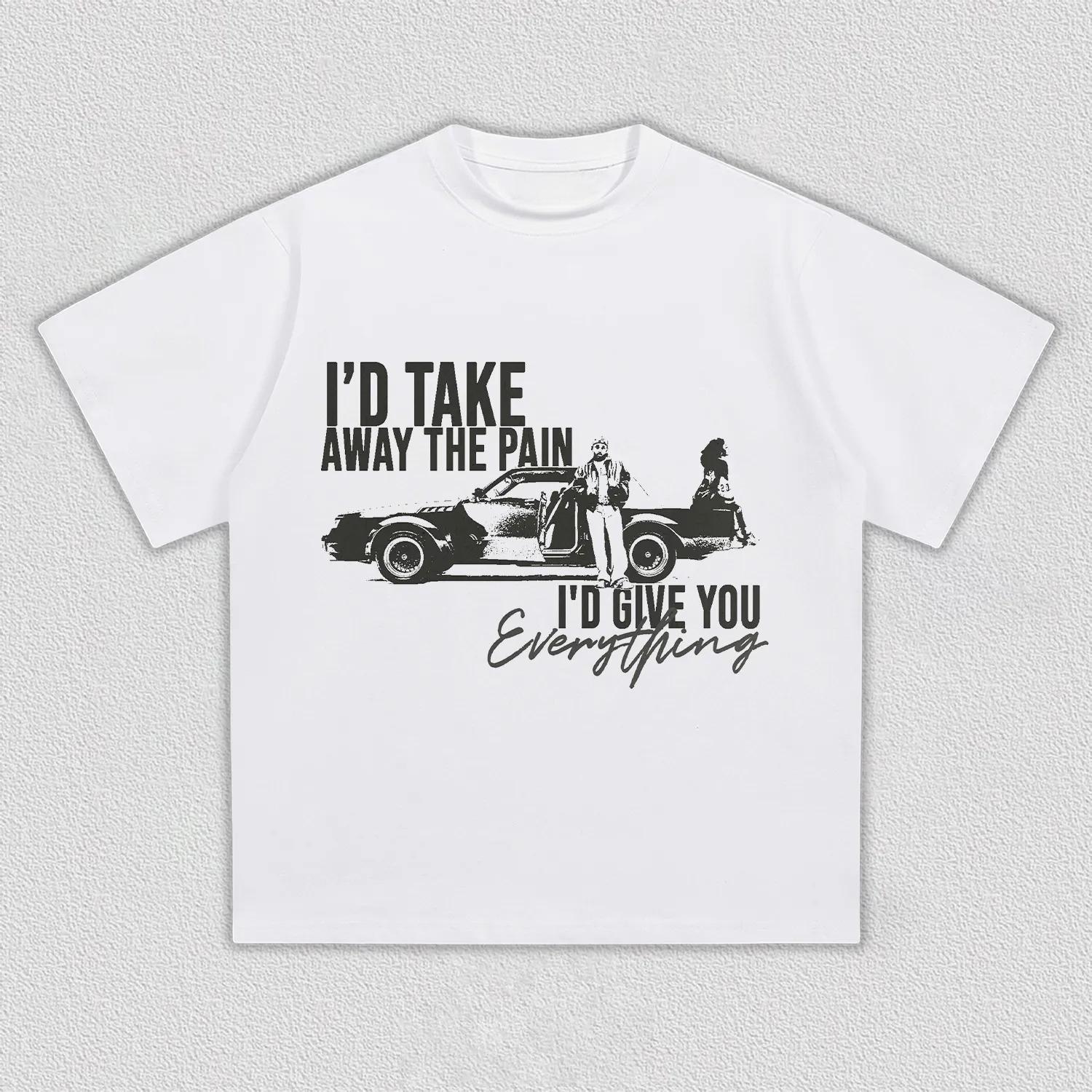 

Vintage Graphic T Shirt I d Take Away The Pain Quote Print Men Women Casual Cotton Streetwear Hip Hop Tee S разноцветный