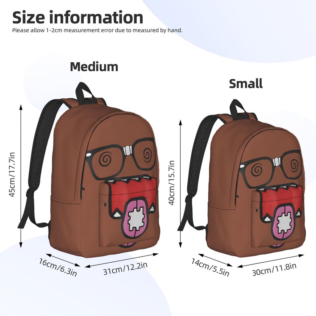 Zaino per Adolescenti Domo Kun Meme Resistente per Studenti Escursionismo Viaggio Zainetto Bambola Anime per Uomini Donne Borse in Tela per Laptop