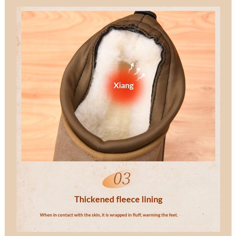 New Thickened and Warm Woolen Cotton Snow Boots and Women's Shoes Thick-soled Ankle Boots