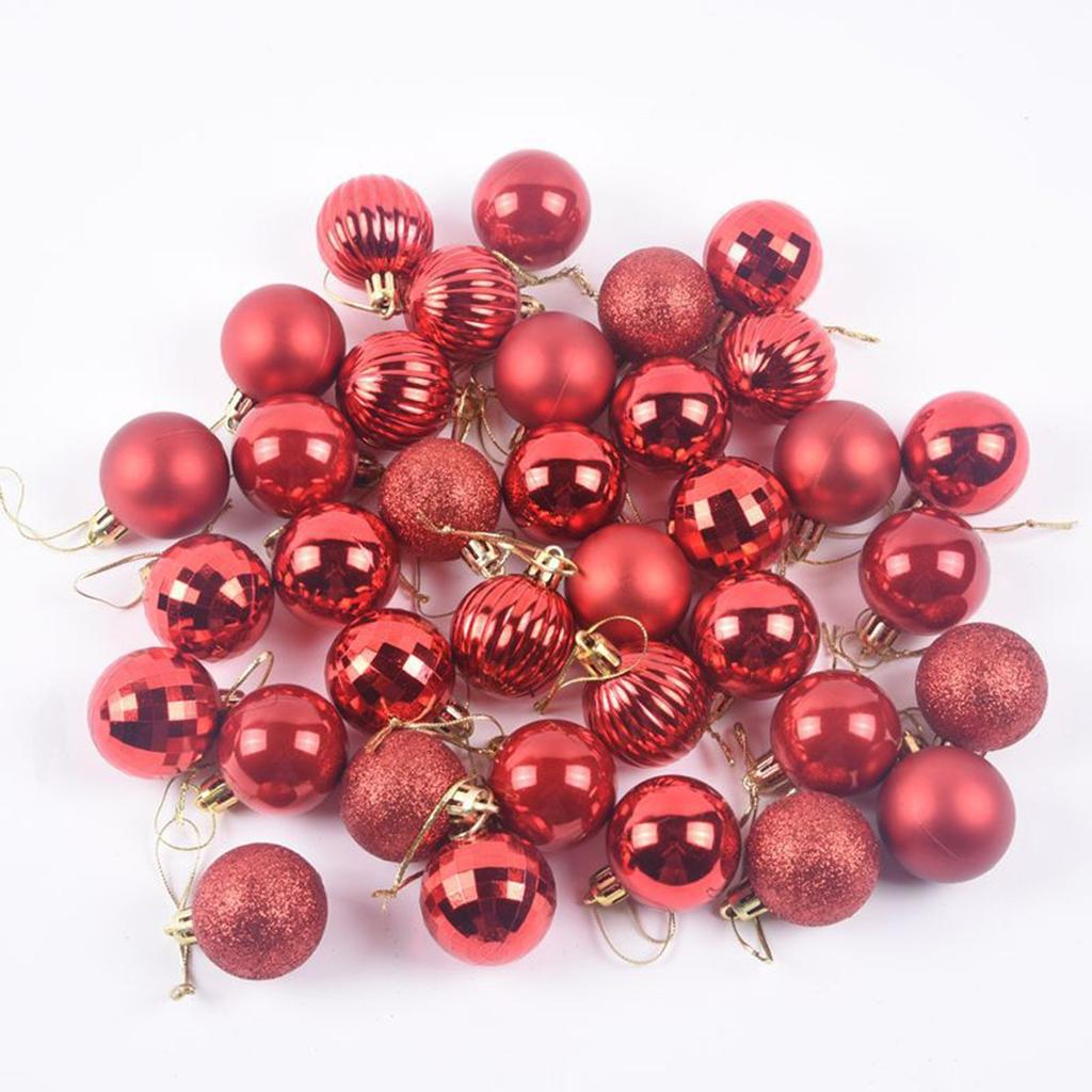 Trendy 36pcs Christmas Hanging Bauble Xmas Tree Balls In Styles