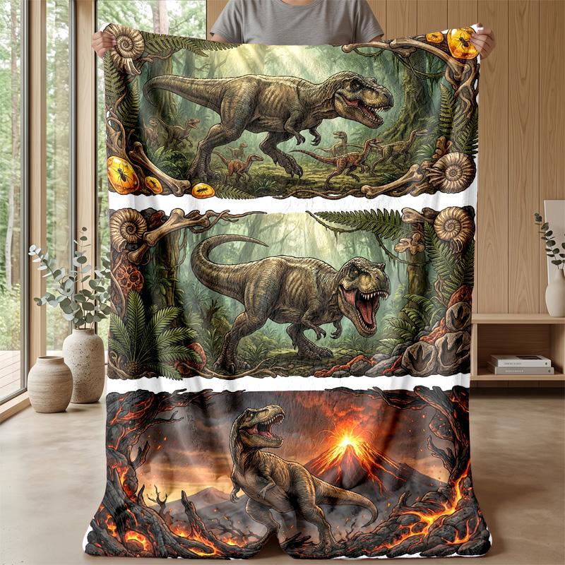 Tyrannosaurus Rex Evolution Theme blanket Lightweight Warm Flannel Blanket Decorative Throw Blanket for Home Decoration