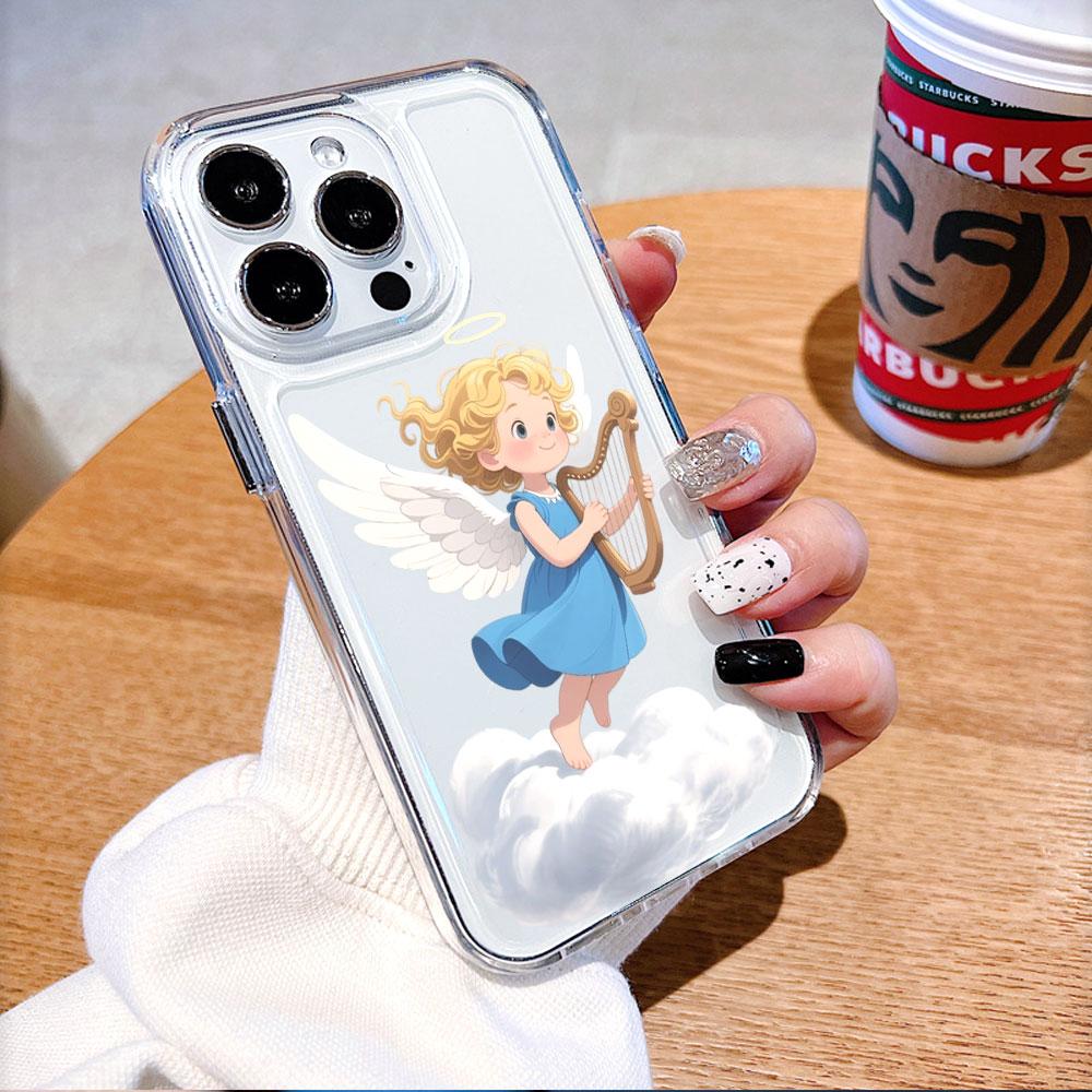 Angel with Harp on Cloud Phone Case for Xiaomi Redmi Note 15 14 13 12 11 10 9 8 7 Pro Plus Soft Shockproof Protective Cover