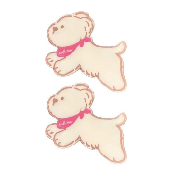 2Pcs Girl Hairpin Acrylic Color Matching Puppy Shape Hair Clips Lightweight Side Bang Hair Pins Hair Styling Accessories