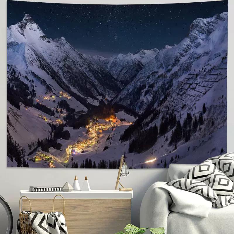 VIKAMA Ama Dablam Mountain Tapestry Himalayas Nature Landscape Wall Hanging for Living Room Bedroom Homestay Decor