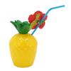 12pcs Hawaiian Party Cups Innovative Stylish Food Grade Drinking Cups with Lids and Straws for Hawai