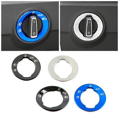 For Skoda Karoq 2017-2024 Auto Headlight Adjustment Control Switch Decorative Sequins Ring Trim Stainless Steel Inner Sticker