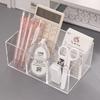 Acrylic Pen Holder, Office Book Desktop Plastic Stationery Compartment, Student Mark Colored Brush Storage Box