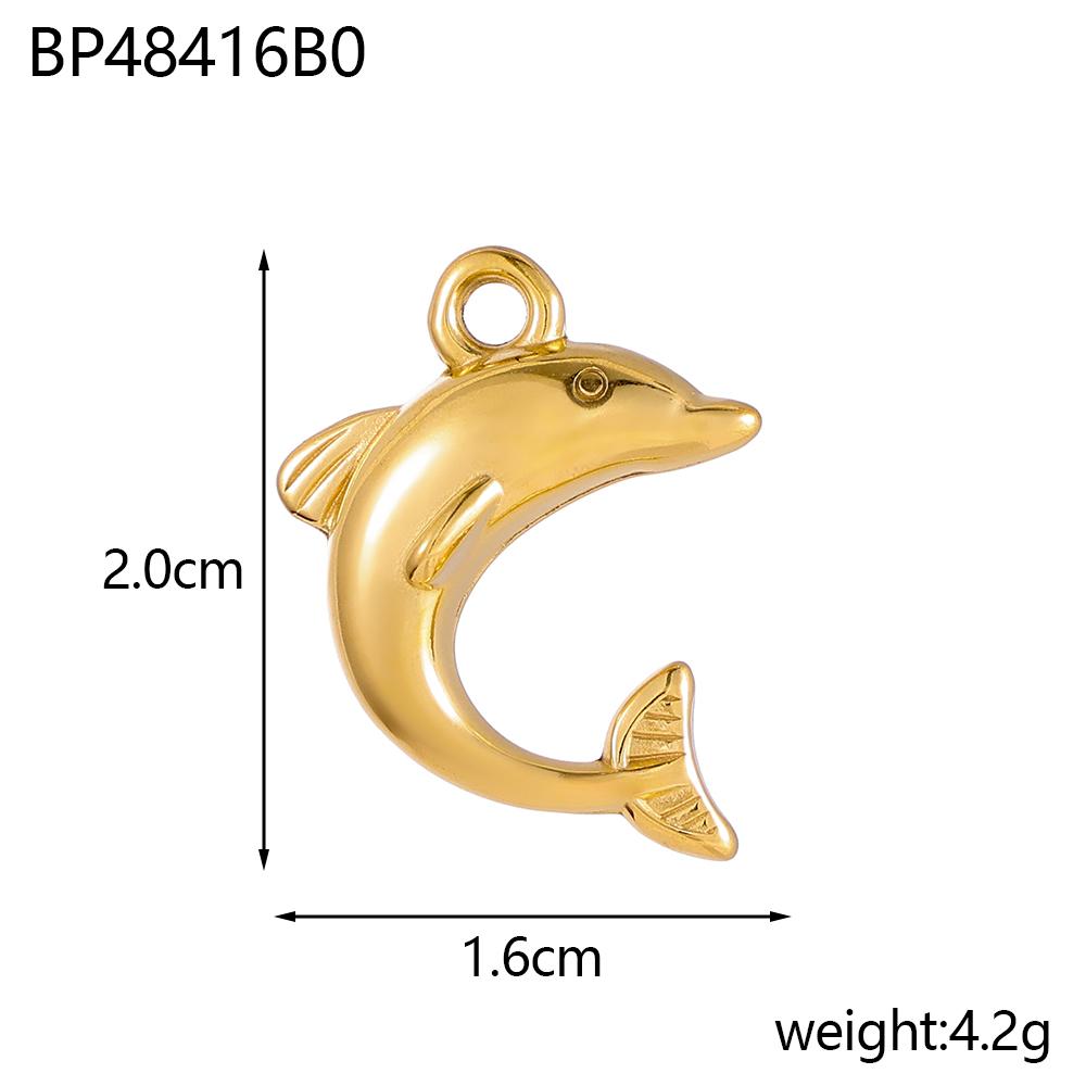 CARLIDANA Simple Ocean Shell Cat Fish Bird Pendant Charm Gold Plated Stainless Steel Charm For Bracelet Earrings DIY Jewelry