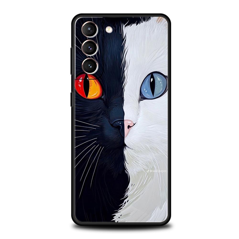 Cute Cat Phone Case Cover for Samsung Galaxy S26 S25 S24 S23 S22 S20 S21 FE Ultra S25 Edge Plus 5G Soft TPU Shell Fundas Capas