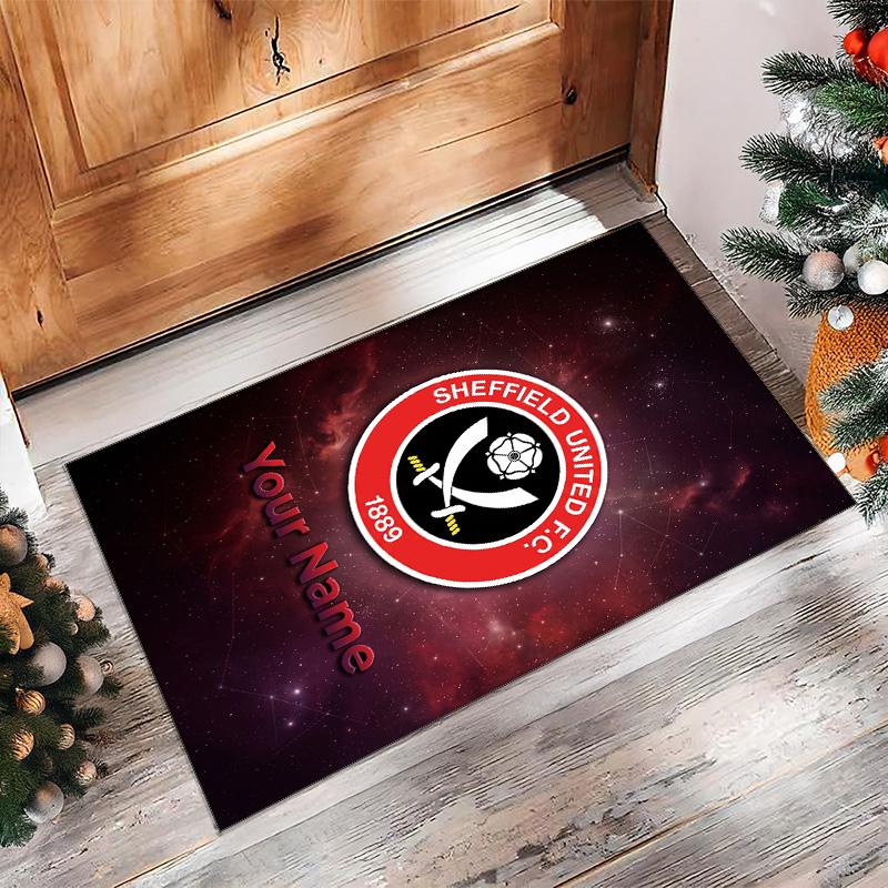 Sheffield United FC Printed Crystal Velvet Rug Non‑Slip Crystal Velvet Carpet For Sofa Bedroom Indoor Home Decoration