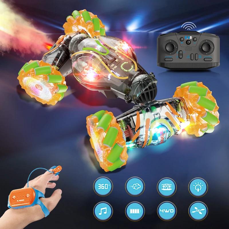 Rc Drift Car 4Wd 2.4G Remote Control Car Twist Stunt Vehicle Toy Spray Watch Gesture Light Music Children's Toy for Boy Kids