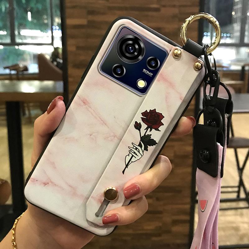 

Пылезащитный чехол-шнурок для телефона ZTE Blade V50 Vita, силиконовая задняя крышка с подставкой-кольцом, модный дизайн с цветком ZTE Blade V50 Vita