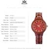 Wooden Time Women's Watch 35mm Lightweight Natural Sandalwood Quartz Casual Business Gift Red