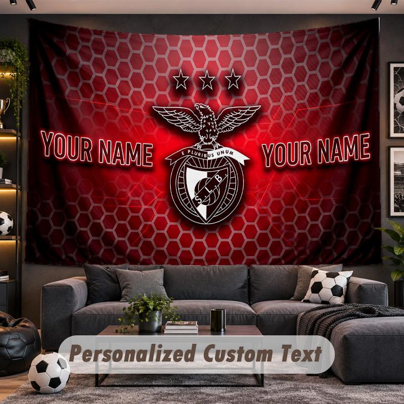 Benfica FC Personalized Tapestry Support Custom Name, Wall Art Home Decoration