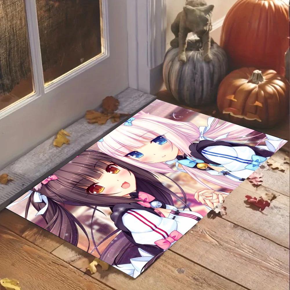 1pc Nekopara Bathroom Absorbent Mats Anti-Slip Mats Home Decor Supplies Carpets Home Kitchen Floor Mats