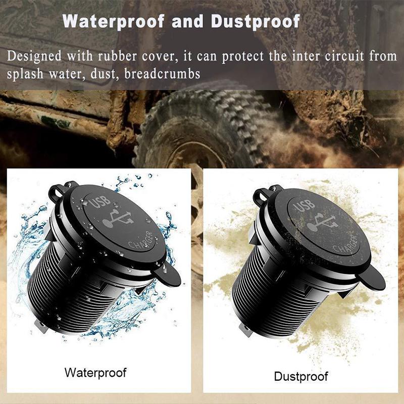 12/24V QC3.0 Car Cigarette Lighter Socket Double USB Cigarette Powerful Lighters Fast Charging for Phone Ipad Charge Electronics