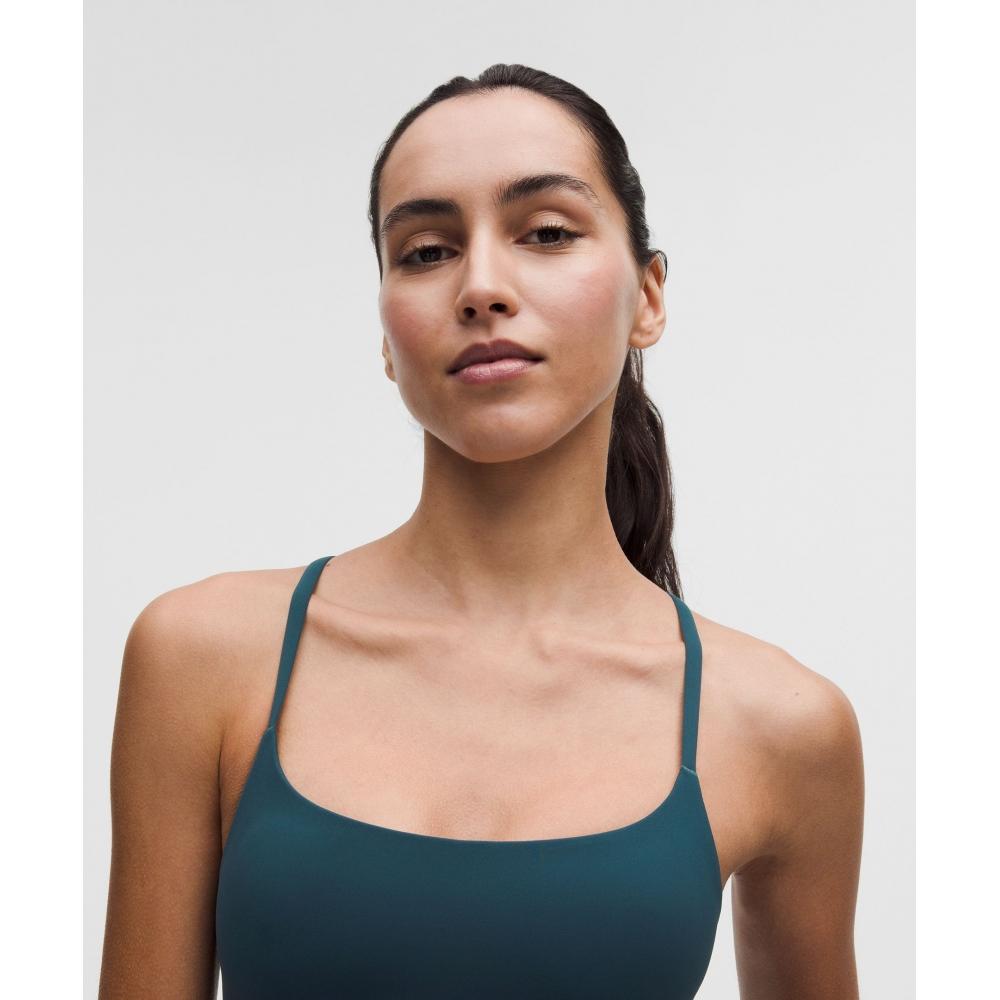 Lululemon Wunder TrAin StrAppy RAcer BrA  Light Support  A B Cup Indochine Blue