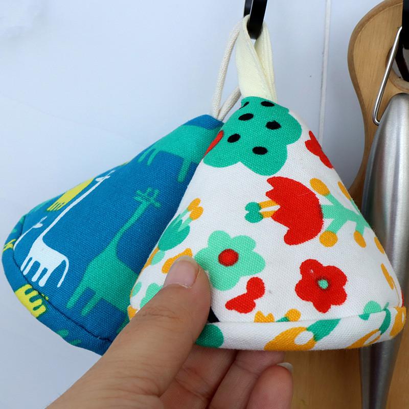 1 Unidad Tapa Triangular para Olla Capucha Animal de Dibujos Animados Algodón Cocina Aislamiento Clip Asa Guante Regalo de Navidad