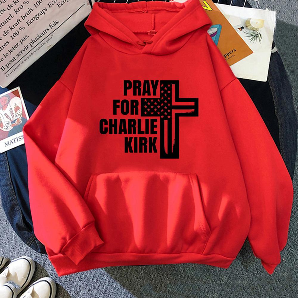 PRAYFOR Charlie Kirk Hoodies Grafikdruck Weiche Sweatshirts Langärmelige Fleece-Kleidung Harajuku Charlie Kirk Pullover