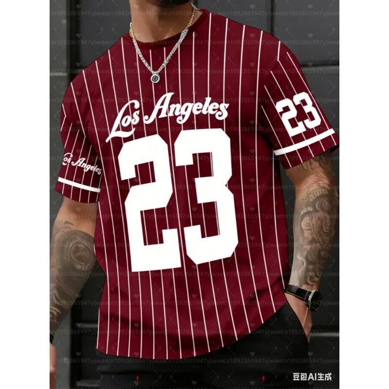 2026 Summer Men Women Casual LOS ANGELS 23  Men's Football Jersey T Shirt Summer Women Beach Short Sleeved Surfing Beach T-Shirt