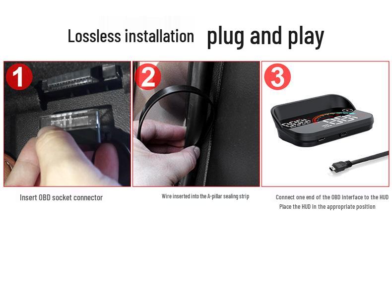 Multifunctional Car HUD with GPS, OBD Speed Display & Voice Alerts