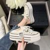 Canvas Half Slippers Women's Summer Wear 2025 New Internet Celebrity Explosion High Sense Thick Bottom Height No Heel Lazy