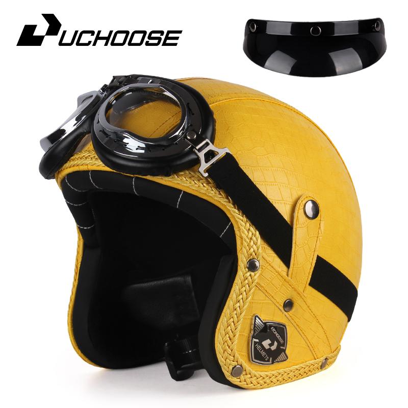 DOT Approved Vintage Motorcycle Helmet 3/4 Open Helmet Scooter Capacetes Motorcycle Equipment