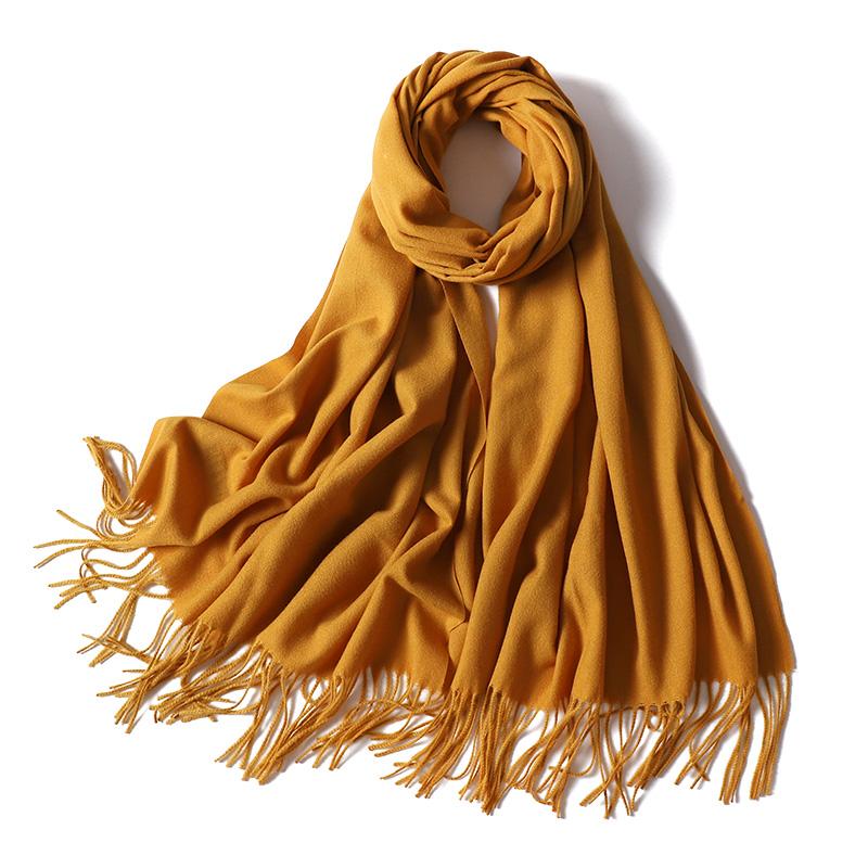 Winter Scarf For Women Cashmere Warm Solid Pashmina Blanket Wraps Female Thick Soft Bufanda Big Tassel Shawl Long Poncho Echarpe