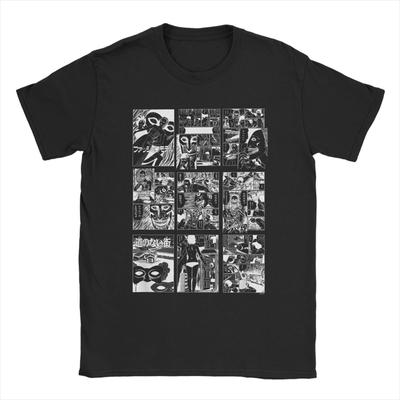 Junji Ito Front and Back Manga Alley Collection Creepy Art Cotton T Shirt For Men Summer  T Shirts O Neck Tee Shirt Clothing