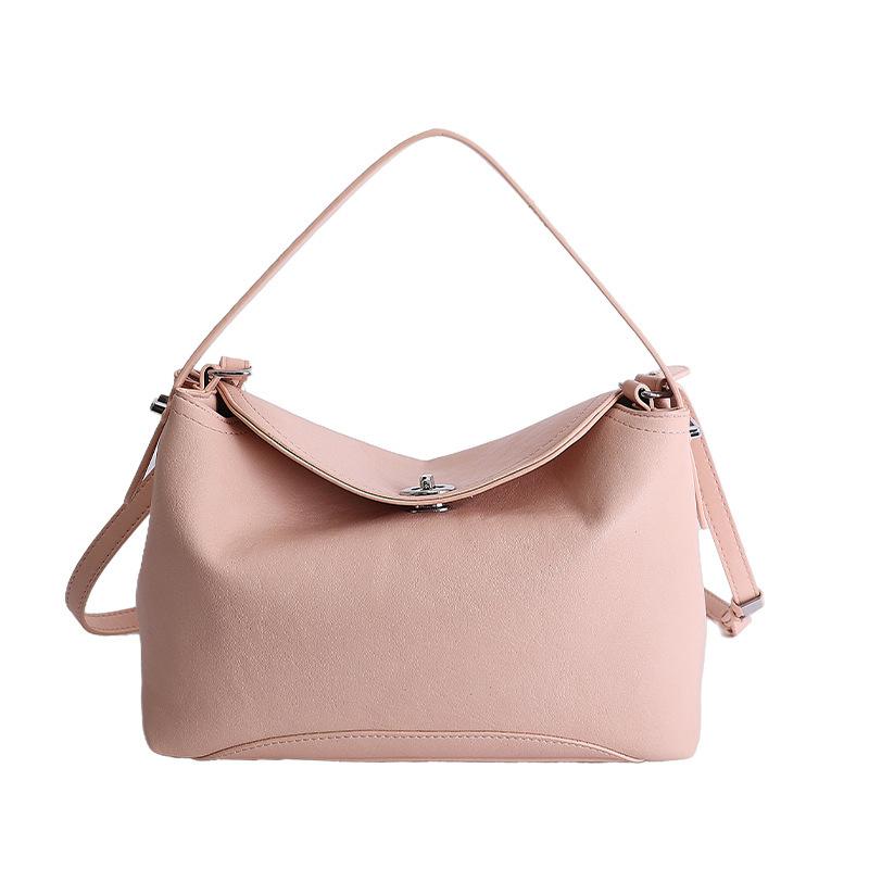 Faux Leather Shoulder Bag Solid Color Women Fashion Crossbody Bag