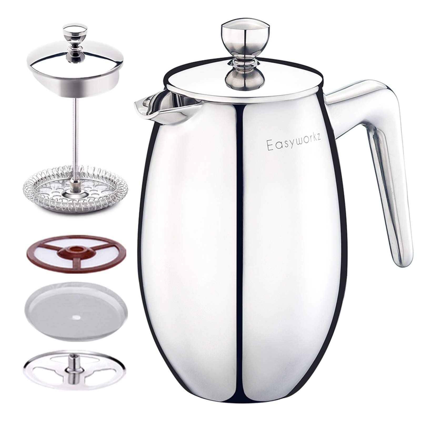 

Easyworkz Nando s French Press, Double-Walled Insulated 304 Stainless Steel, 700ml Coffee & Tea Maker