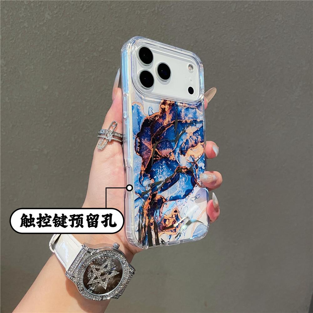 Applicable To Iphone17 Mobile Phone Case Electroplated Marble Apple 17pro Bronzing 17Air Anti-drop Protective Case