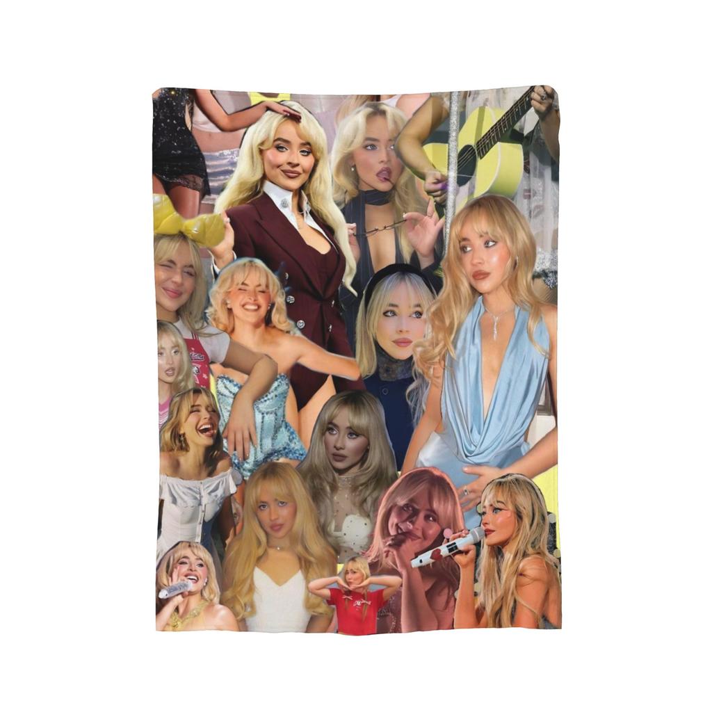 Sabrina Carpenter Blanket Fleece Spring/Autumn Portable Lightweight Throw Blanket for Bedding Travel Plush Thin Quilt