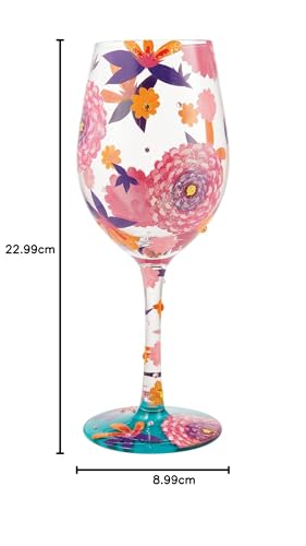 Enesco Lolita Wine Glass, Funky Florals, 6013100