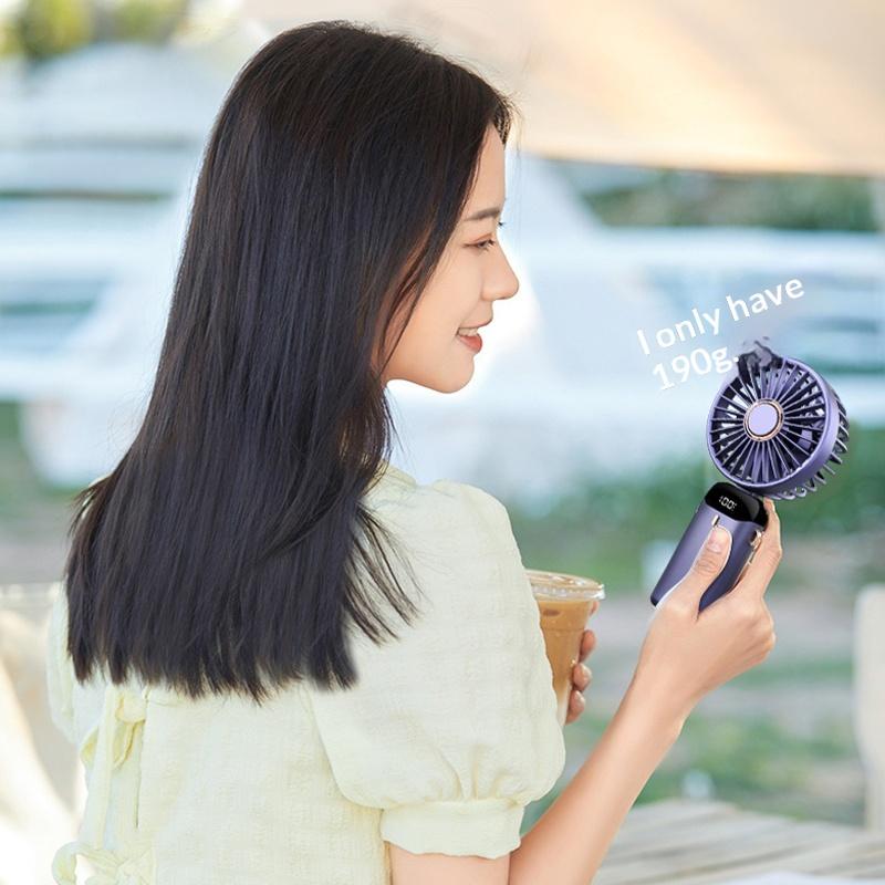 Usb Rechargeable Portable Handheld Fan – Cute Plastic Design, Dual Use (Handheld/Stand), Summer Cooling Fan For Kids & Adults