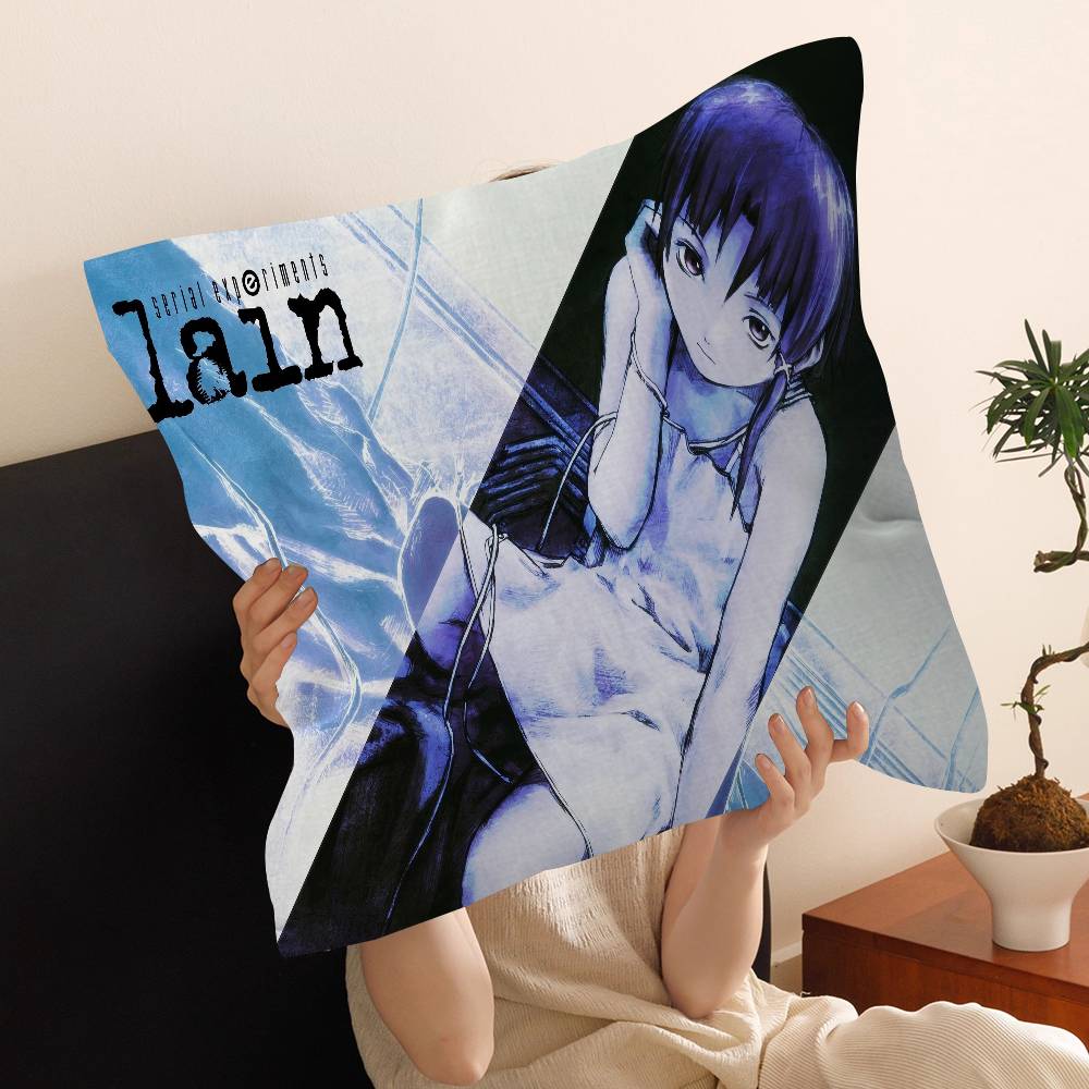 Anime Serial E-Experiments Lain Cushion Cover Polyester Sofa Cushions Decorative Throw Pillows Home Decoration Pillowcover