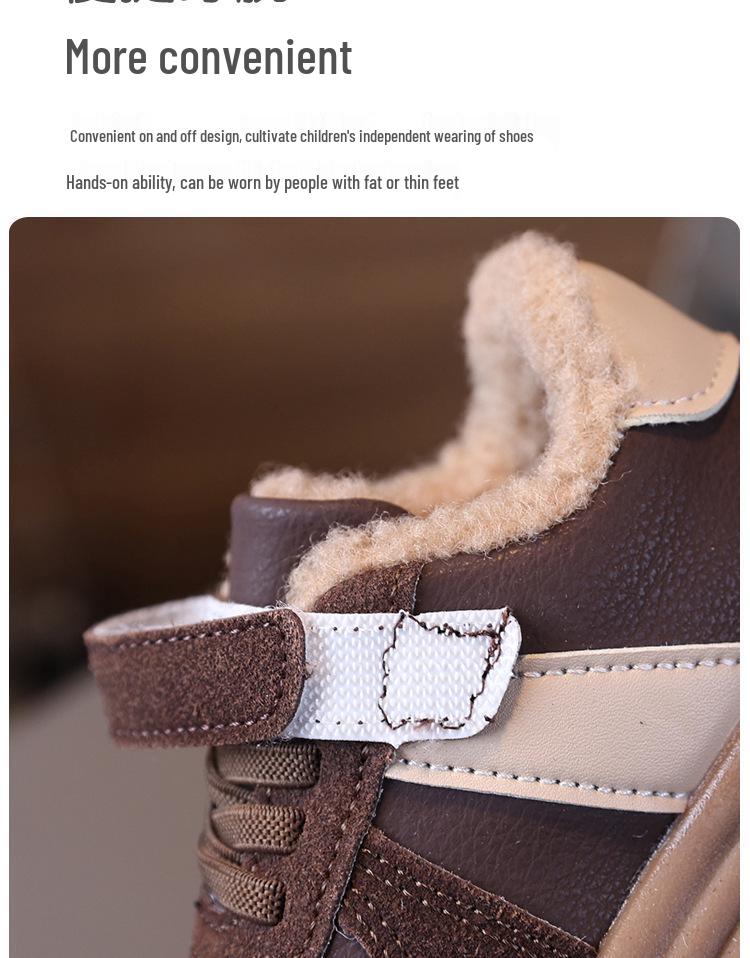 Boys' Winter 2026 Sports and Toddler Cotton Shoes with Velvet for Warmth