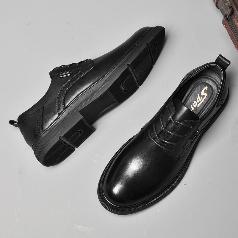 2024 New Man Cow Leather Shoes Big Size 46 Man Office Business Dress Leather Flats Man Split Leather Wedding Shoes Soft Handmade