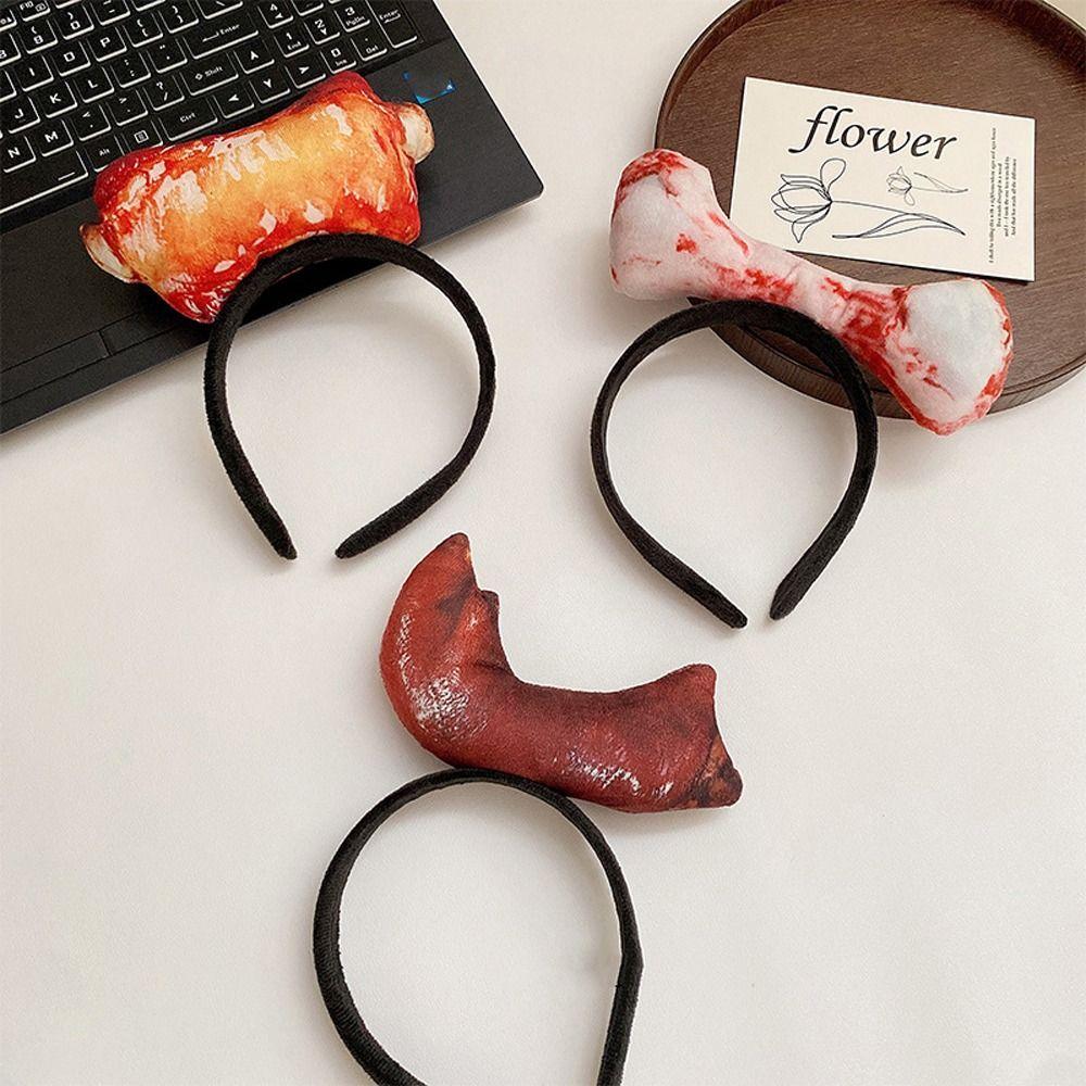 Cute Strawberry Simulated Food Hair Hoop Vegetable Bone Hotdog Headband Bread Hamburg Children