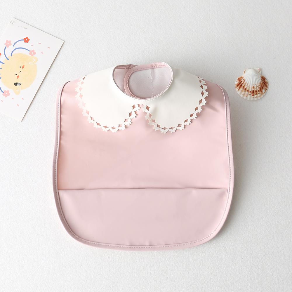 Sleeveless Waterproof Baby Bib with Lace - Reversible Anti-Dirt Feeding Smock