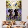 "Dachshunds In Bloom with Butterflies" Patterned Tapestry Home Decor, Suitable for Bedroom and Living Room, Gift