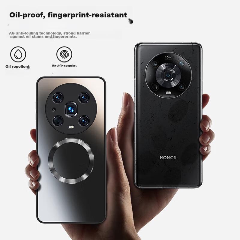 Custodia per Telefono per Honor Magic4 Pro, Cover Protettiva per Magic4 Pro con Ricarica Magnetica, Custodia Ultra-Sottile Satinata a Protezione Totale Anti-Caduta, Blu Zaffiro